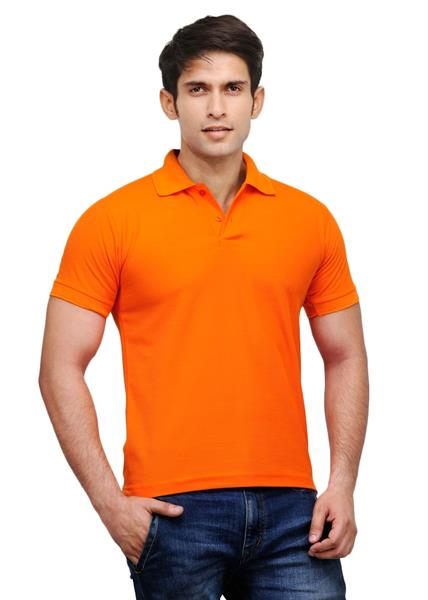 orange polo shirt